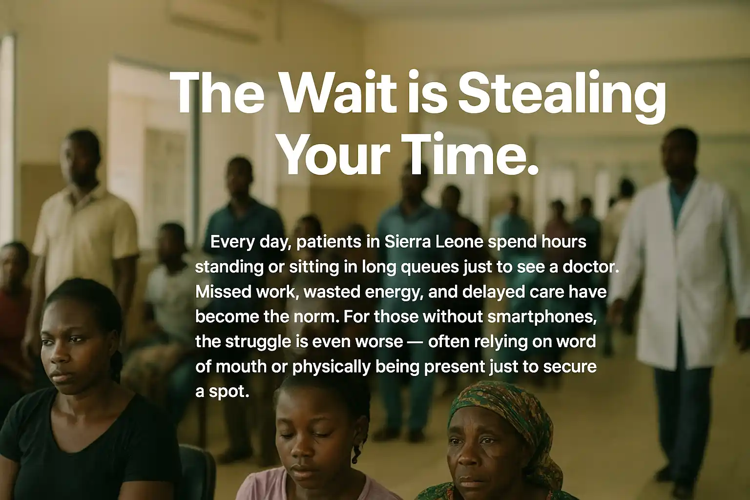 Patients waiting in long hospital queues