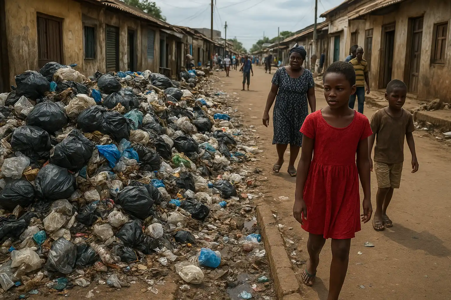 Waste left on streets and improper disposal